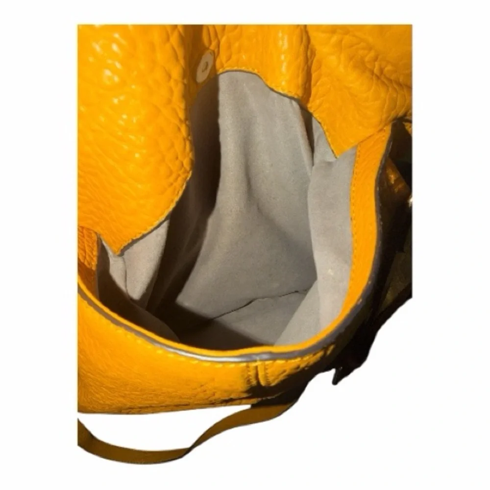 Vince Camuto Mustard Yellow Leather Shoulder Bag - Picture 9 of 11